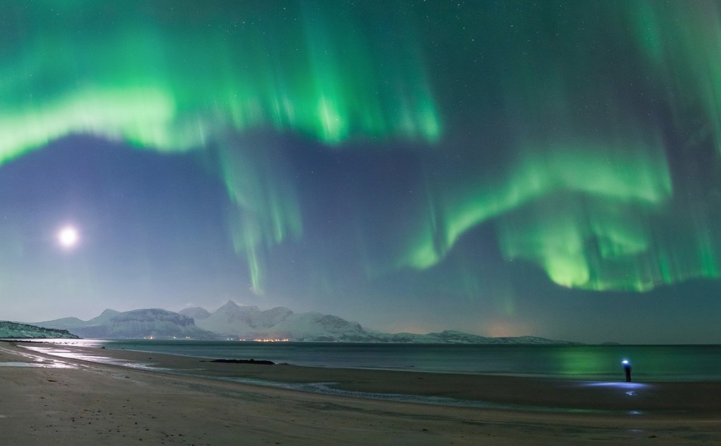 The northern light or aurora is an electromagnetic phenomenon, produced due to motion of charged cosmic particles entering earth's magnetic field.